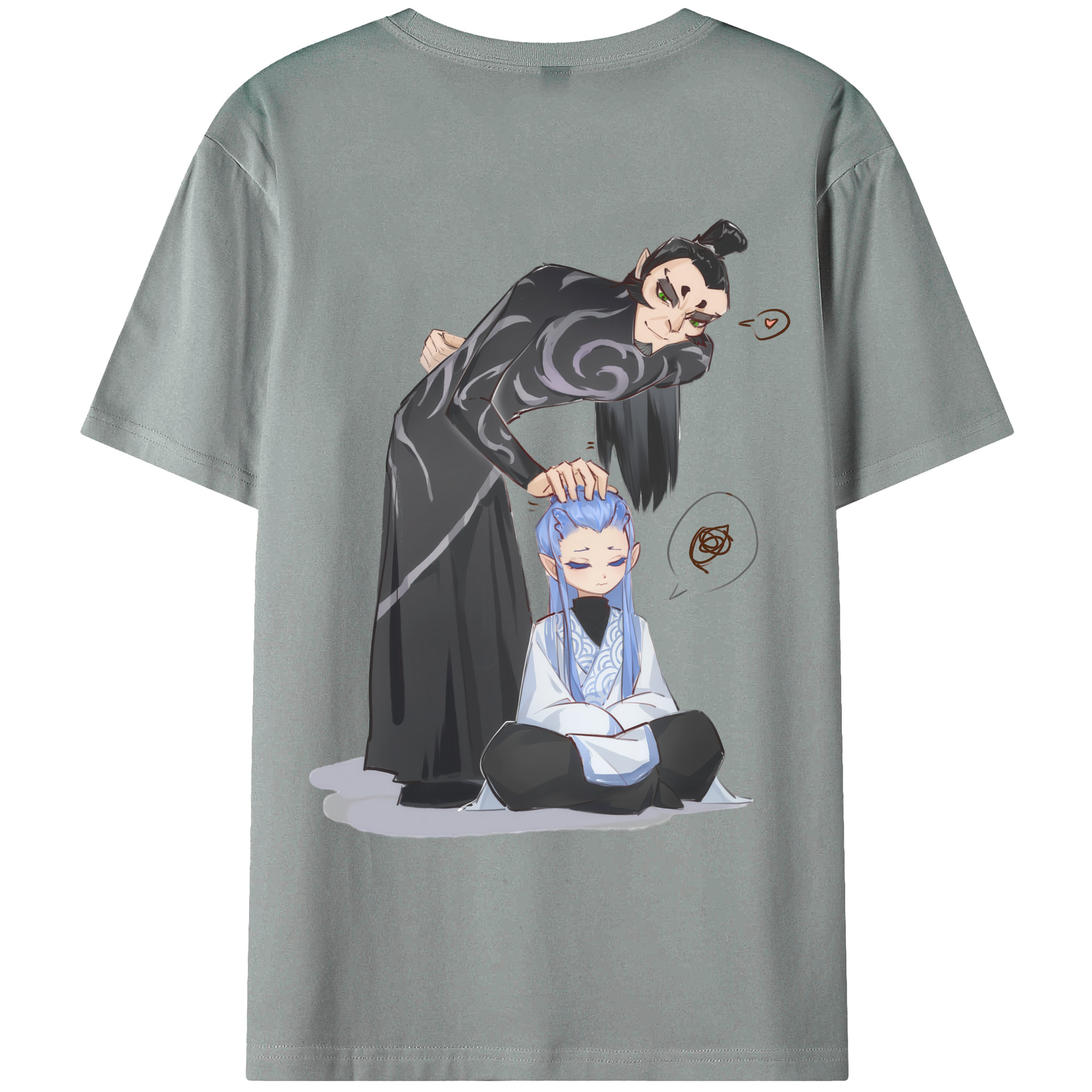 （画像用） Ne Zha 2 ナタ 魔童の大暴れ 綿100％ メンズ半袖Tシャツ（バックプリント） 通気性